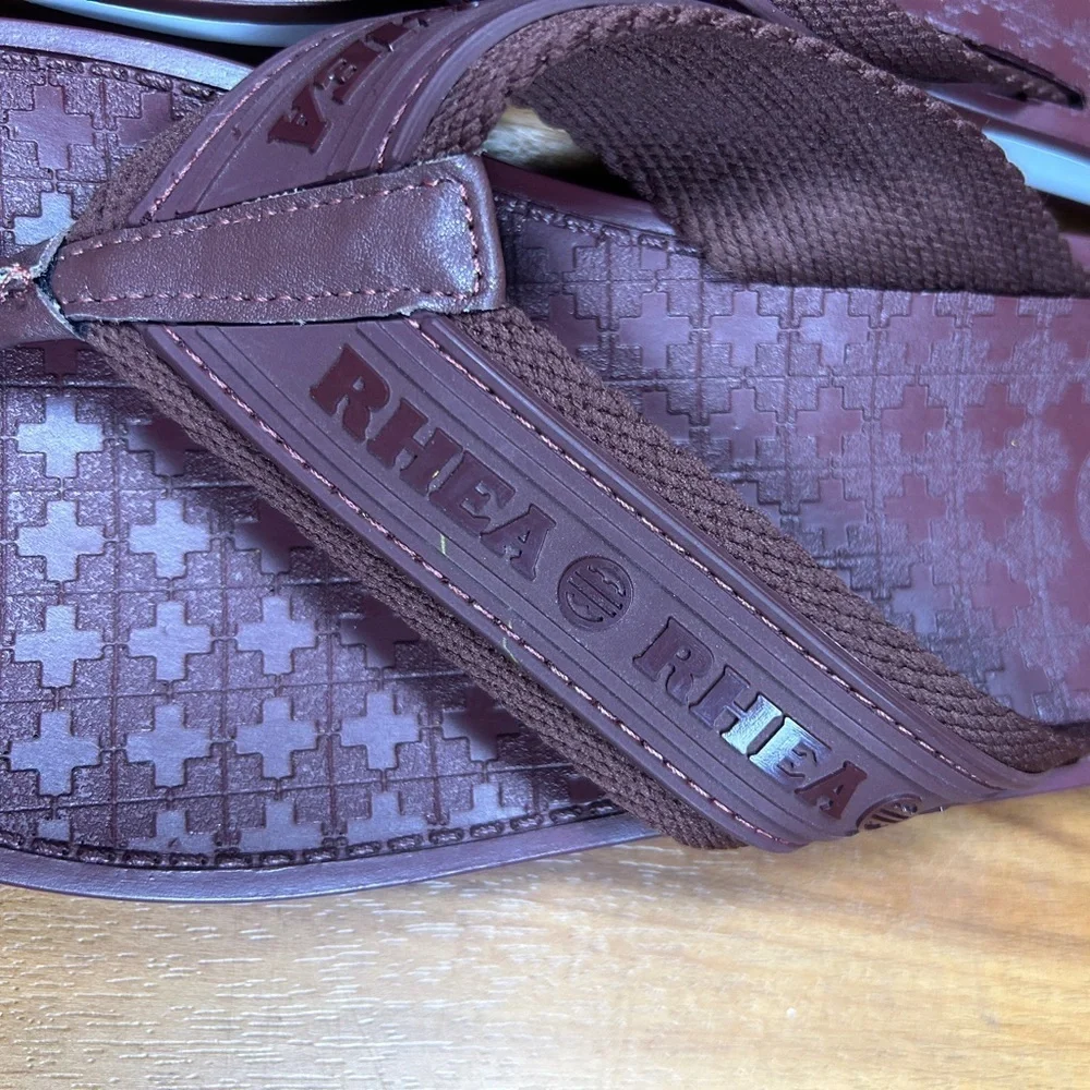 Rhea Men's Casual Wine color Flip-Flops Vepo Sandals‎ Burgundy Size 8